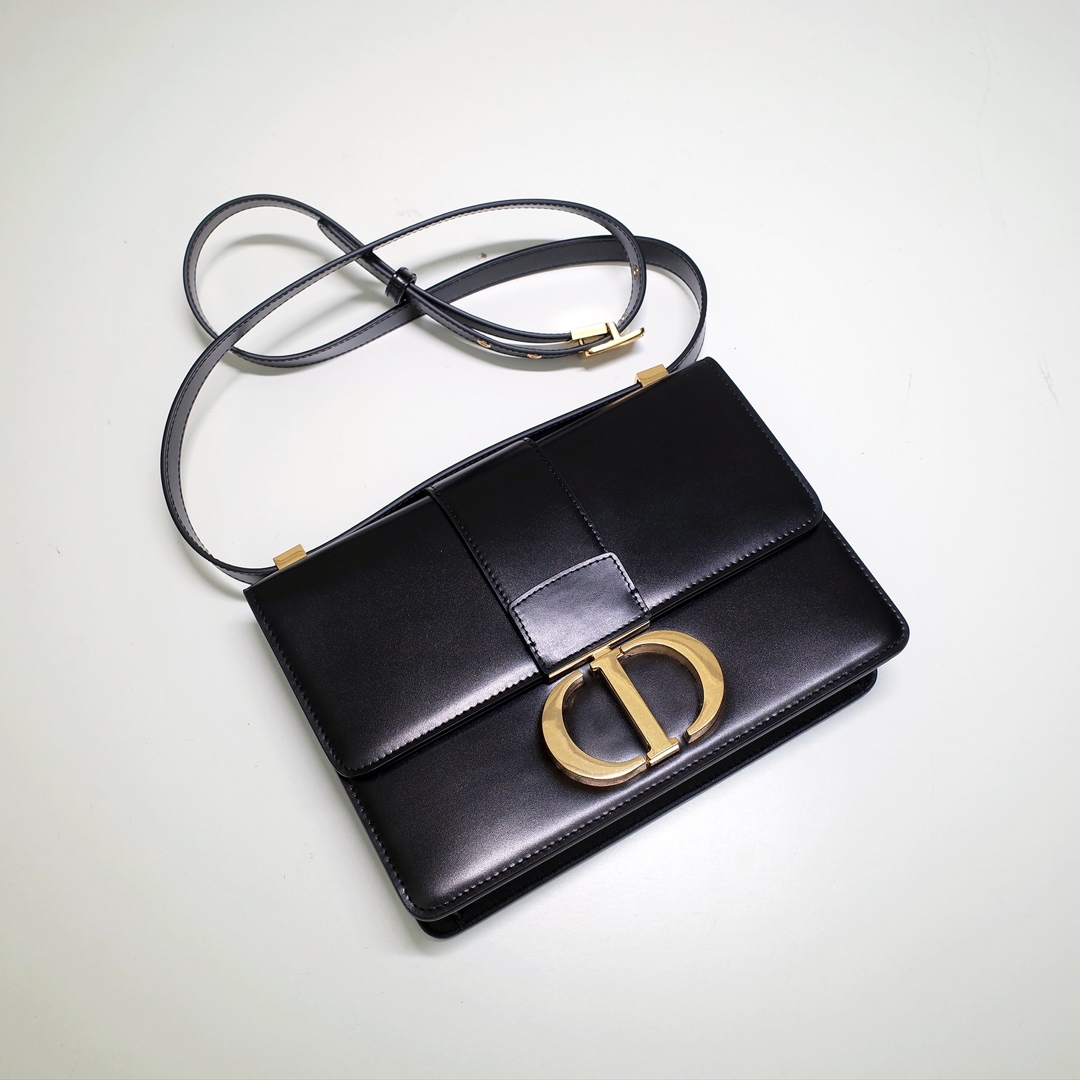 30 Montaigne Bag Black Box Calfskin